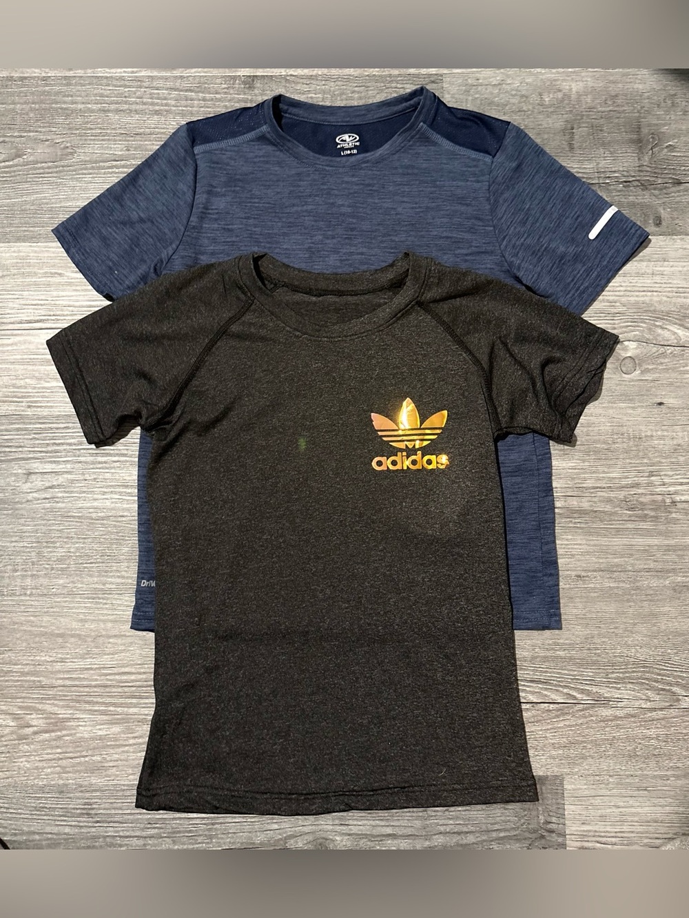 Adidas & Athletics Dark Gray and Blue Performance T-Shirts . Boy’s size 10/12